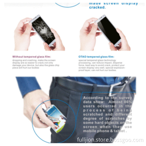 Anti crack anti fingerprint 0.33mm round angel tempered glass screen protector for Moto G